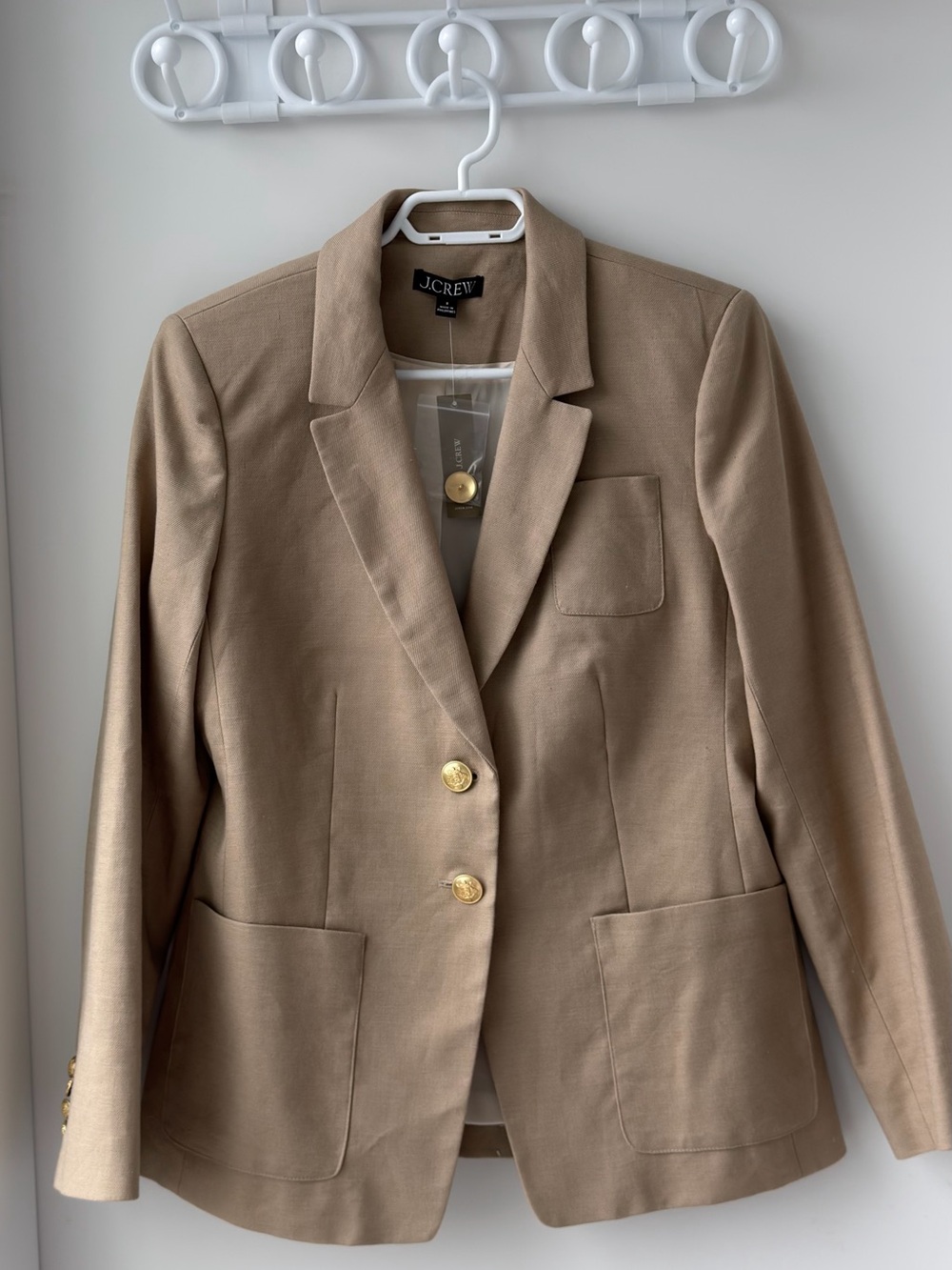 J. Crew Classic Sand Beige Blazer with Gold Buttons